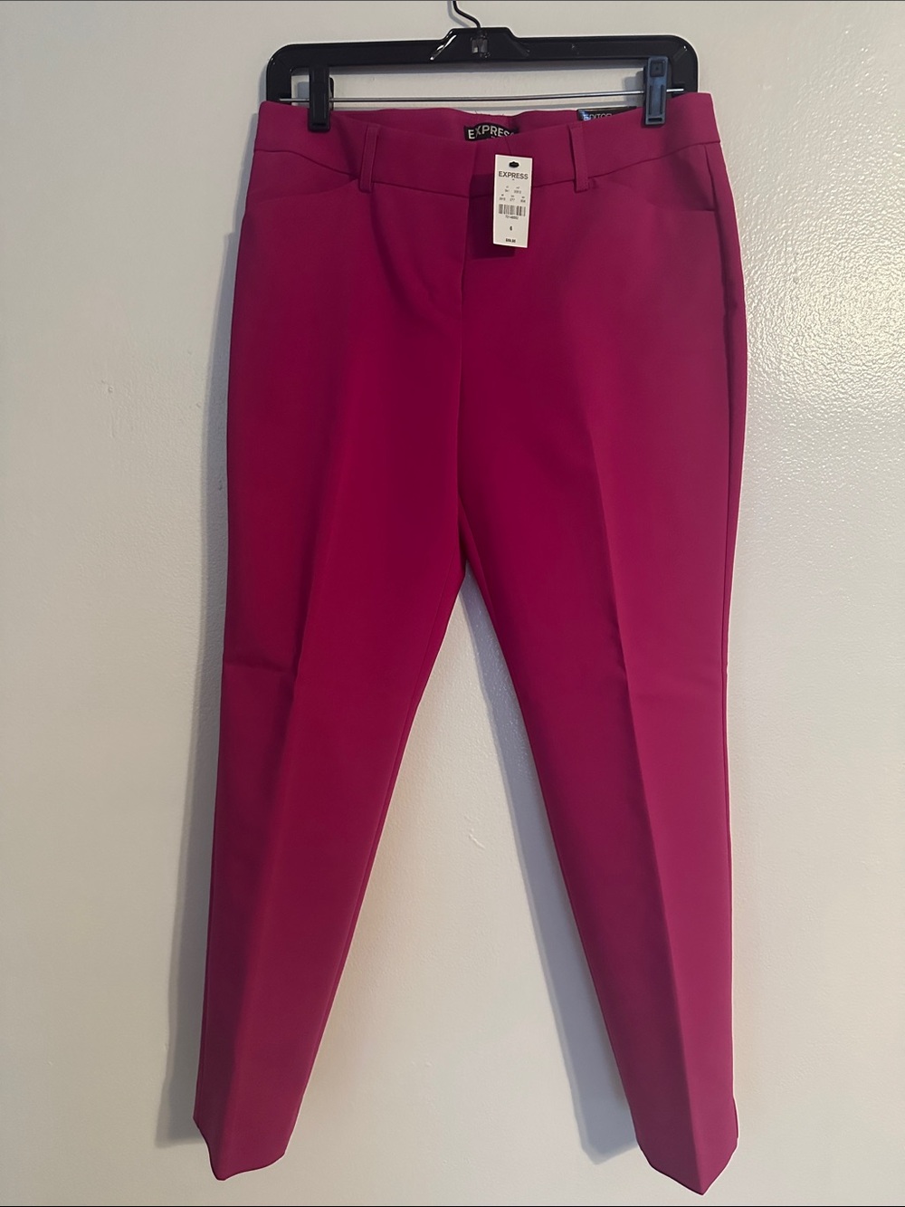 Express Women's Bright Fuchsia Slim Ankle Trousers NWT
